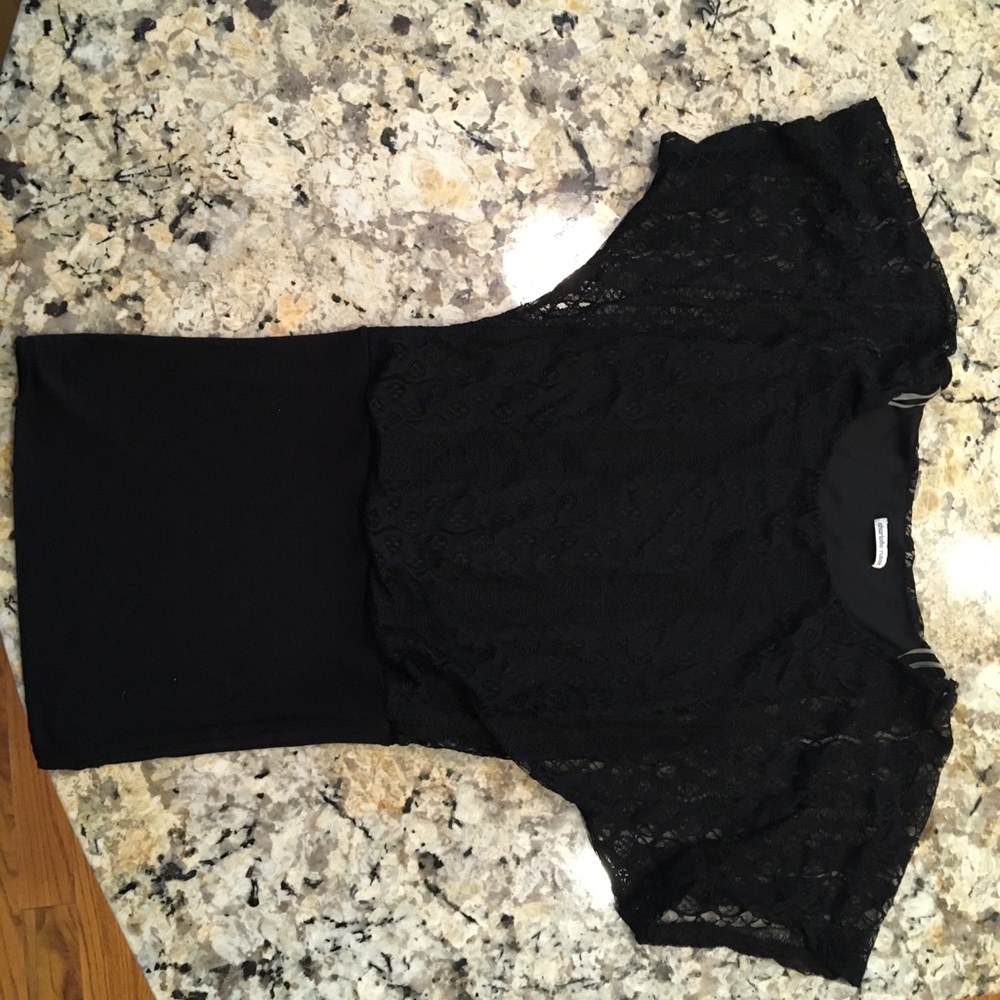 Charlotte Russe Black dress- body con and loose combo - size M